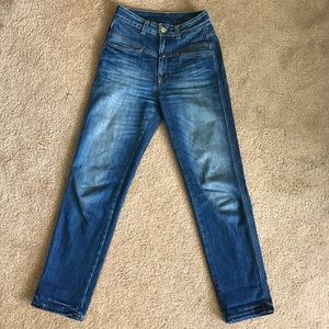 High Waist Straight Leg Pedal Pusher Jeans